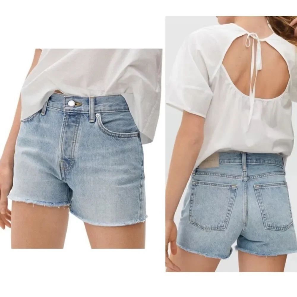 Everlane The Relaxed 90s Jean Denim Shorts Size 26 Light Wash 3”